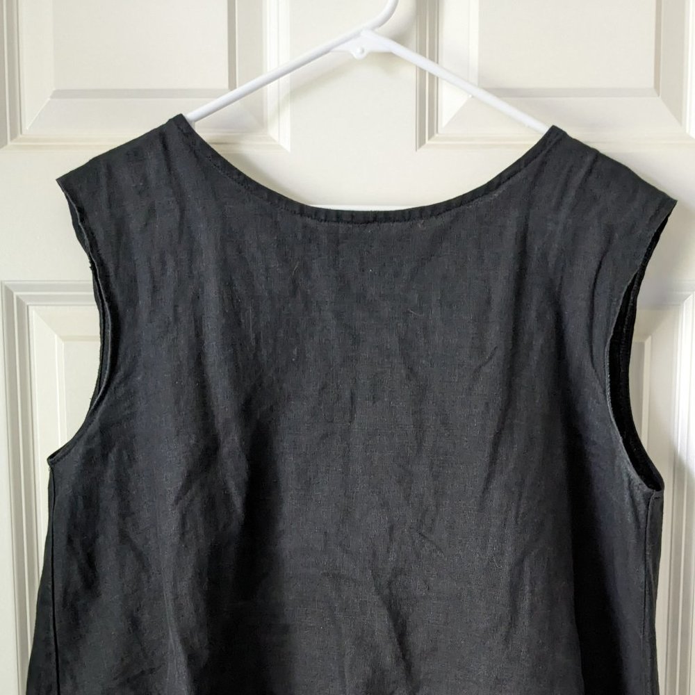 Black linen Emlee top